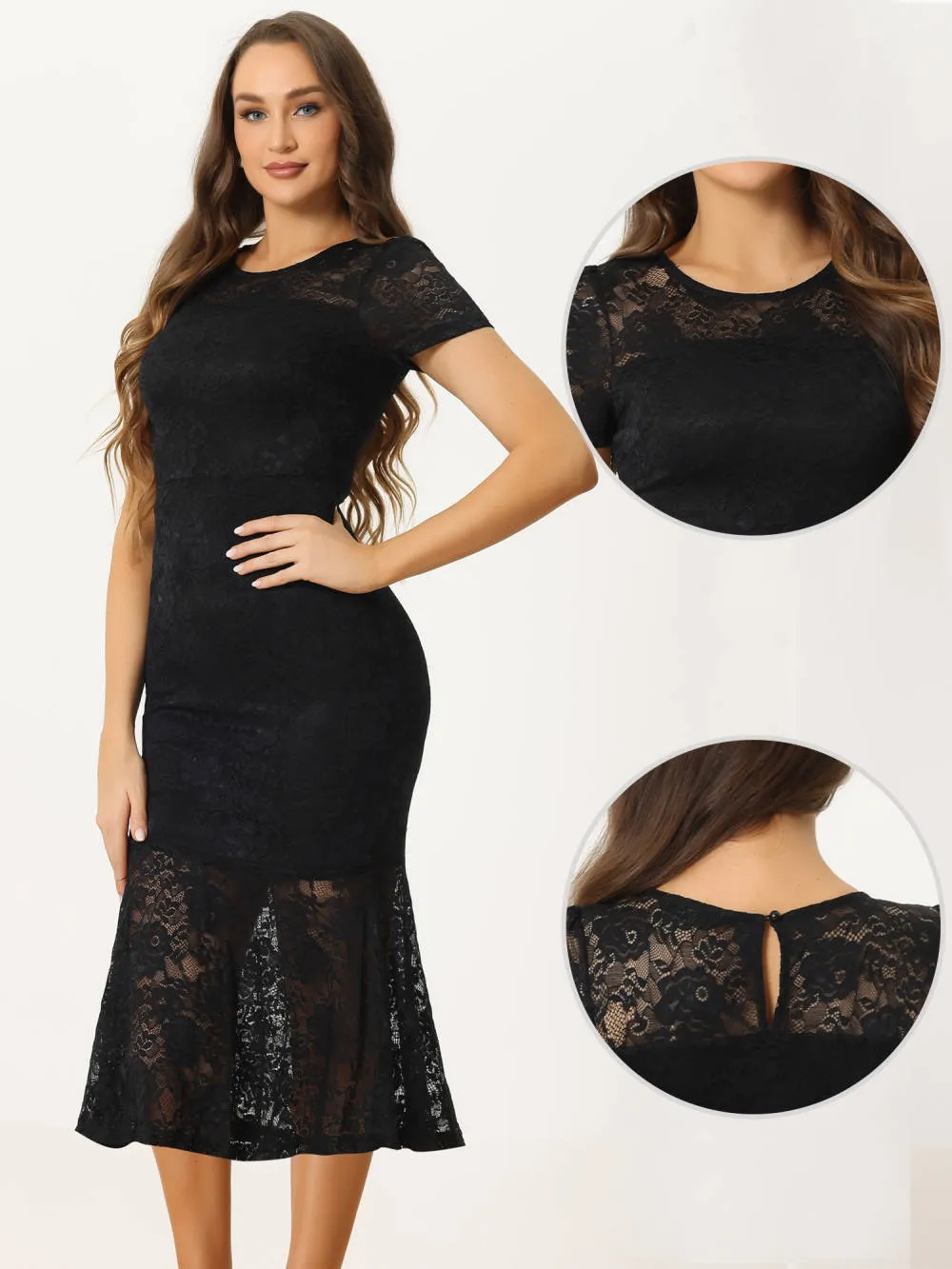 Allegra K- Lace Short Sleeve Cocktail Bodycon Dress sold by Reitmans product image thumbnail 2