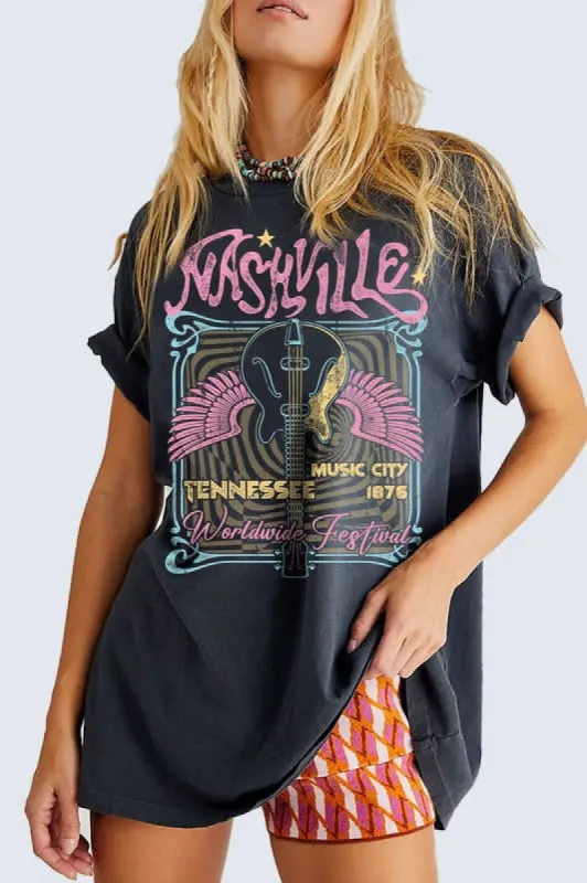 Evercado - Nashville Tennessee Oversized Graphic Tee sold by Reitmans
