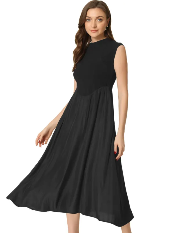 Allegra K- Round Neck Cap Sleeve Midi Dress sold by Reitmans
