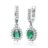 Genevive Sterling Silver White Gold Plated with Colored Cubic Zirconia Flower Shaped Dangling Earrings sold by Reitmans