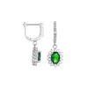 Genevive Sterling Silver White Gold Plated with Colored Cubic Zirconia Flower Shaped Dangling Earrings sold by Reitmans