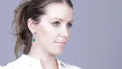 Genevive Sterling Silver White Gold Plated with Colored Cubic Zirconia Flower Shaped Dangling Earrings sold by Reitmans