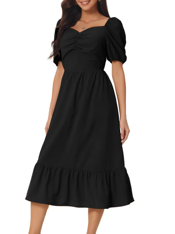 Seta T - Puff Short Sleeve Smocked Back Summer Dress sold by Reitmans