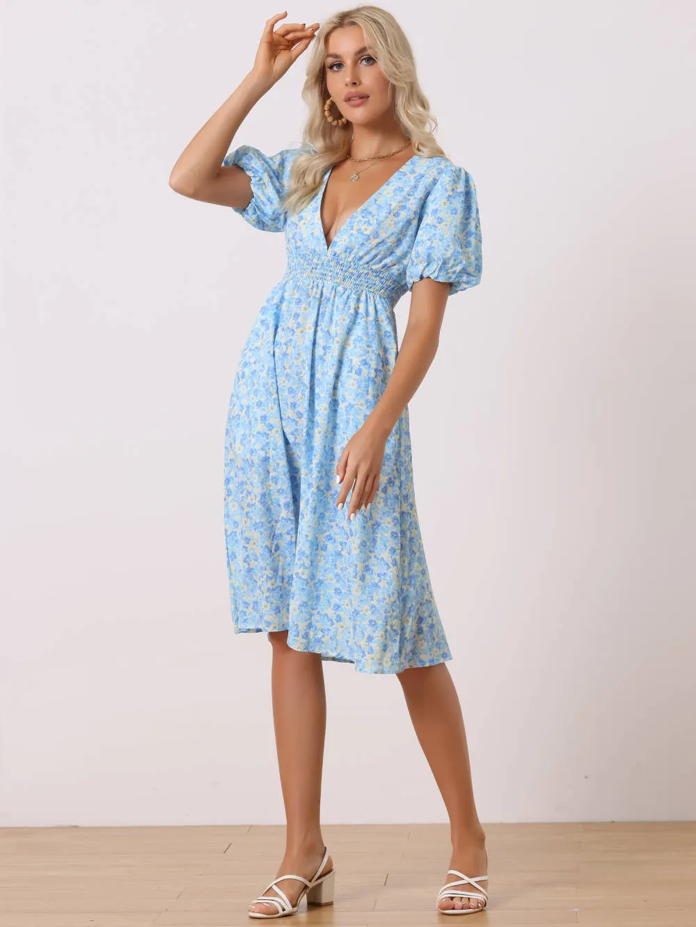 Allegra K - Floral Deep V Neck Summer Dress sold by Reitmans product image thumbnail 3