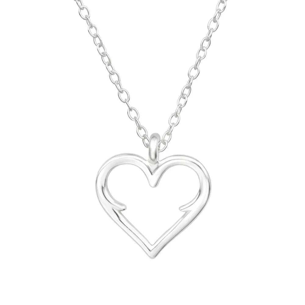 Sterling Silver Openwork Heart Pendant Necklace - Ag Sterling sold by Reitmans