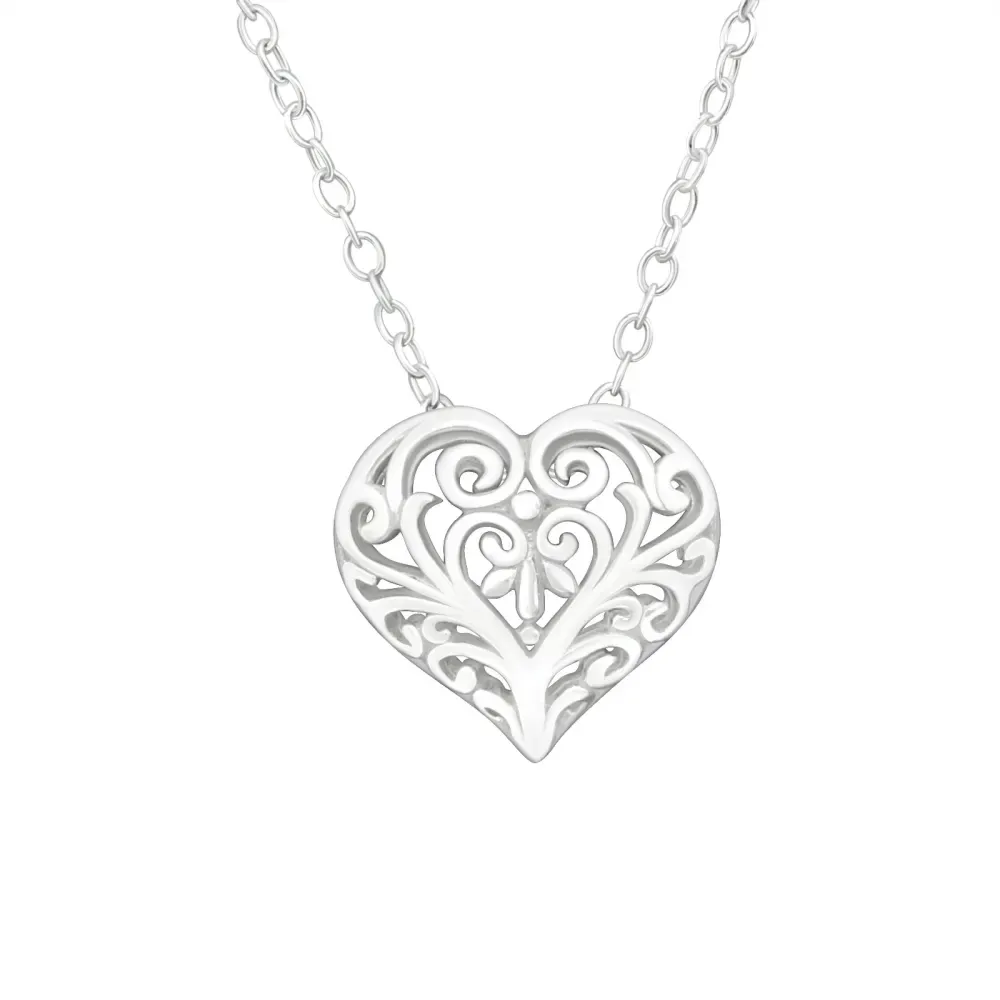 Sterling Silver Filigree Heart Pendant Necklace - Ag Sterling sold by Reitmans product image thumbnail 2
