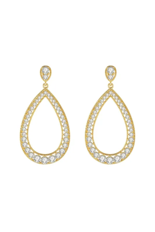 Classicharms-Artisanal Pavé Hollow Teardrop Earrings sold by Reitmans