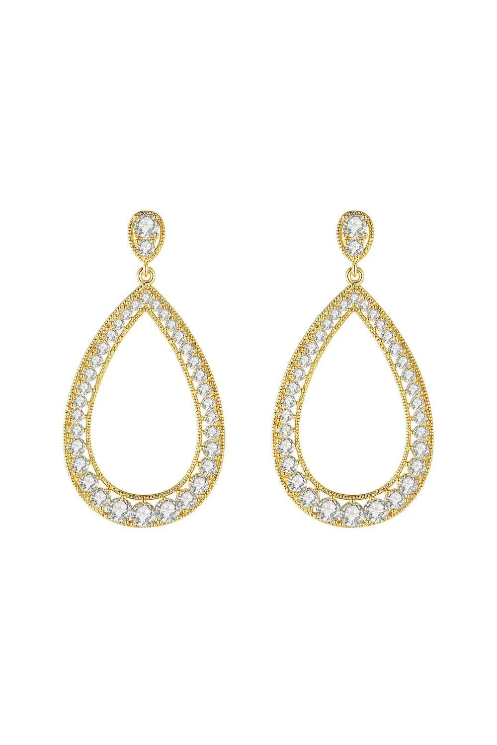 Classicharms-Artisanal Pavé Hollow Teardrop Earrings sold by Reitmans