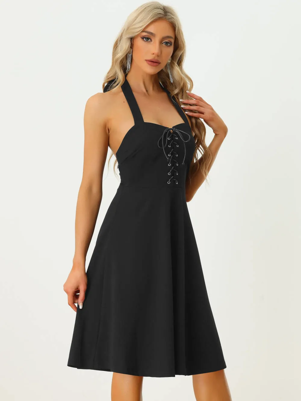 Allegra K- Gothic Tie Back A-Line Sleeveless Cute Dress sold by Reitmans product image thumbnail 3