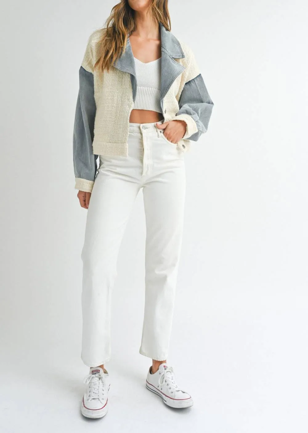 Evercado - Tweed Denim Jacket WHITE sold by Reitmans product image thumbnail 4