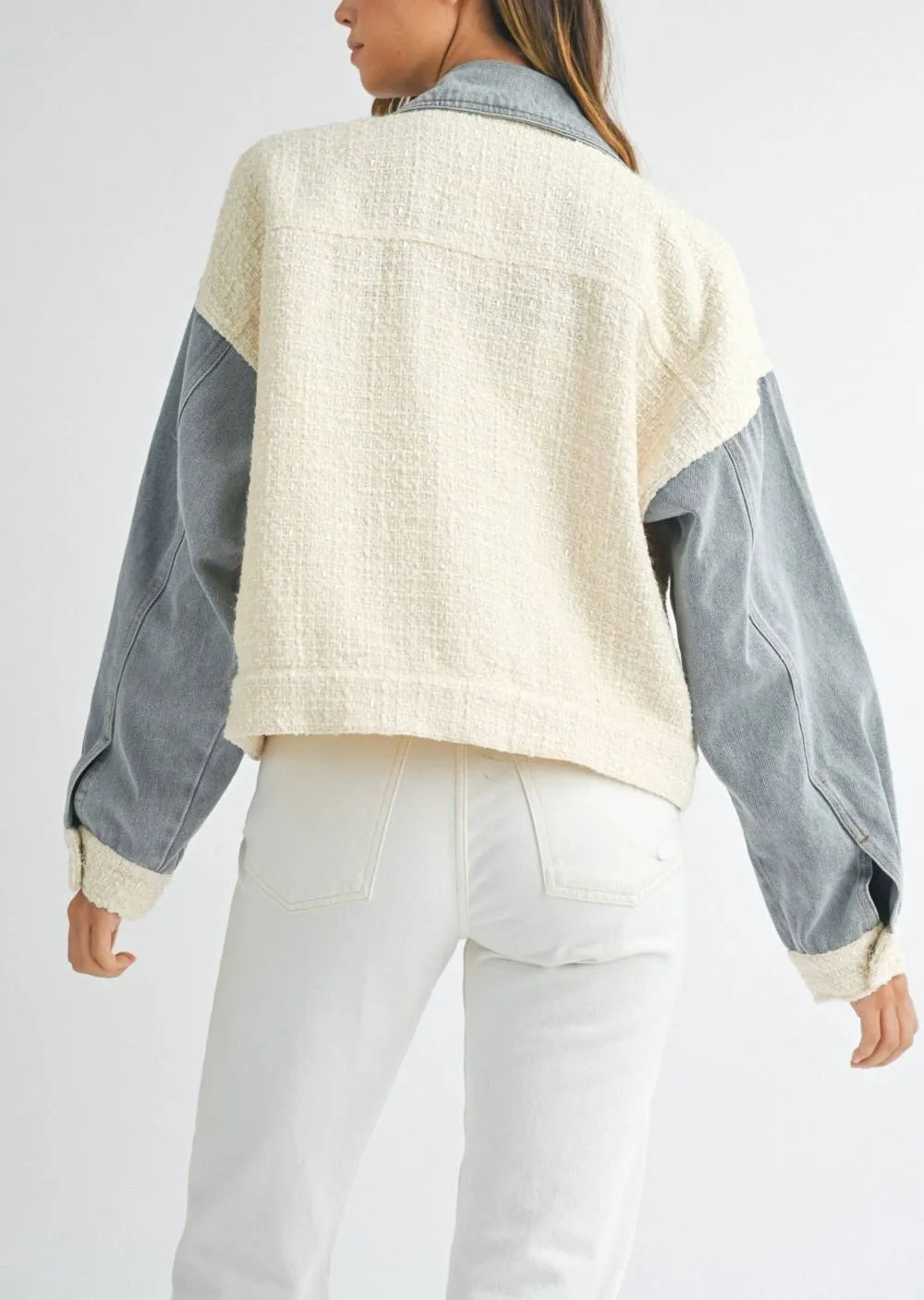 Evercado - Tweed Denim Jacket WHITE sold by Reitmans product image thumbnail 5