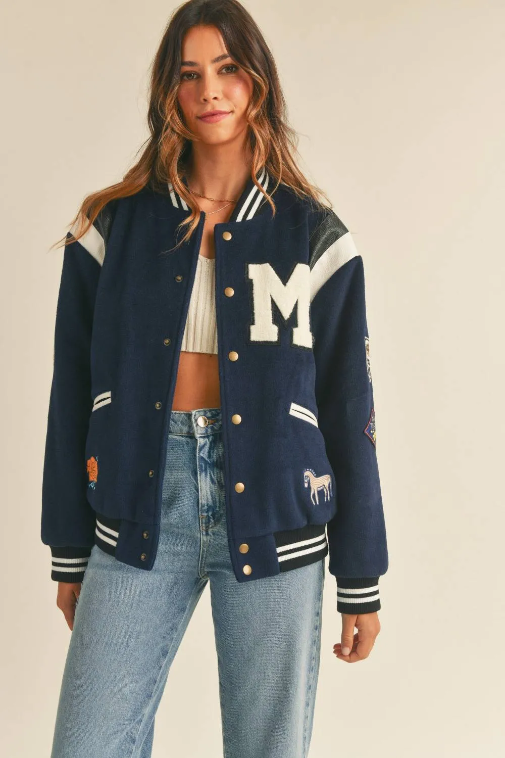 Evercado - M Bomber Varsity Jacket with Patch sold by Reitmans product image thumbnail 2