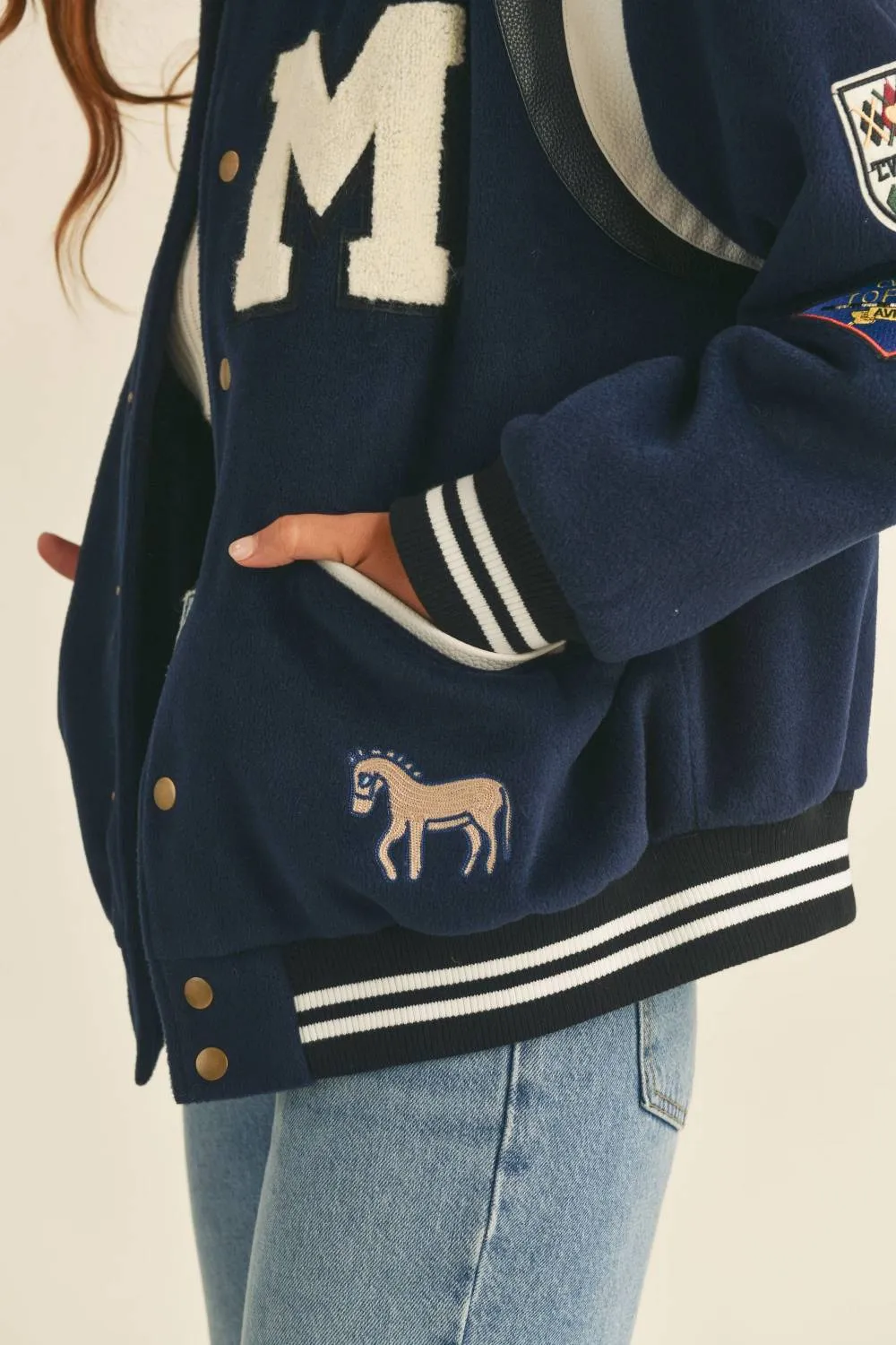 Evercado - M Bomber Varsity Jacket with Patch sold by Reitmans product image thumbnail 4