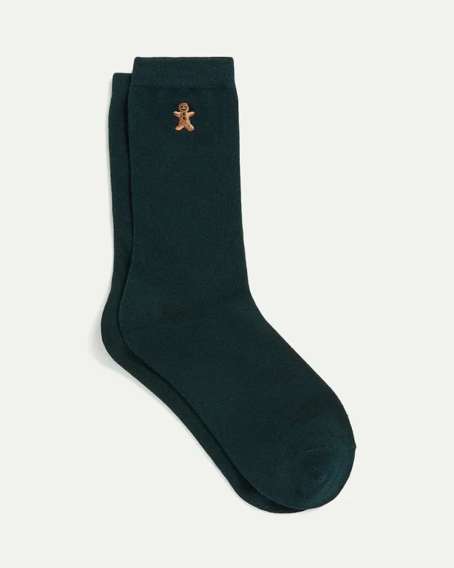 Cotton Crew Socks with Gingerbread Man sold by Reitmans