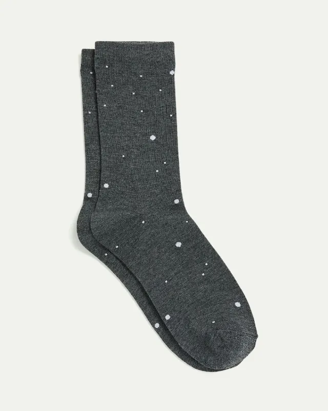 Cotton Crew Socks with White Owl sold by Reitmans