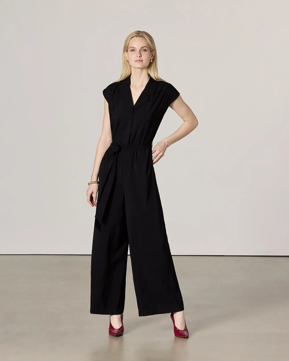 Straight-Leg Extended-Sleeve Jumpsuit sold by Reitmans