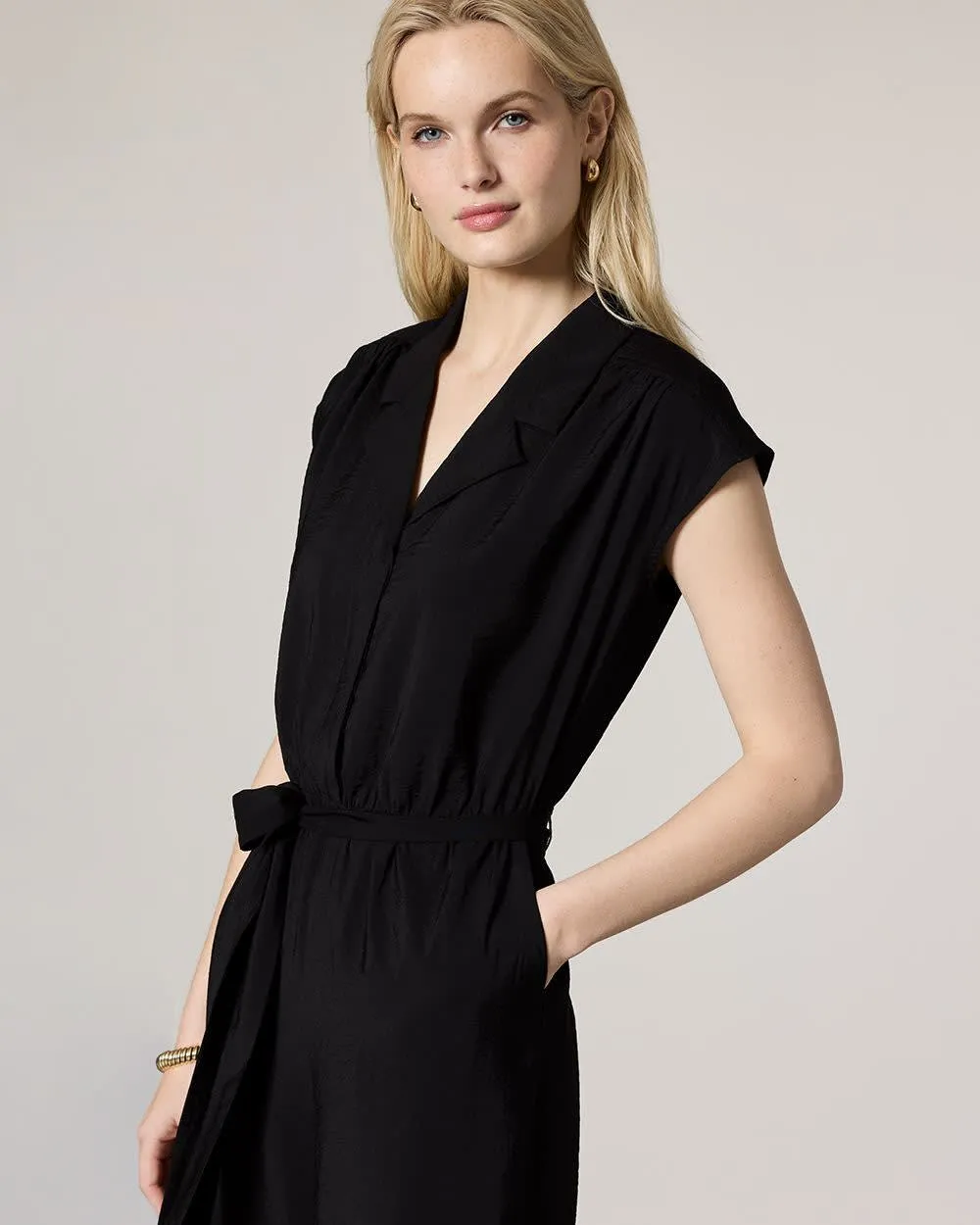 Straight-Leg Extended-Sleeve Jumpsuit sold by Reitmans product image thumbnail 3