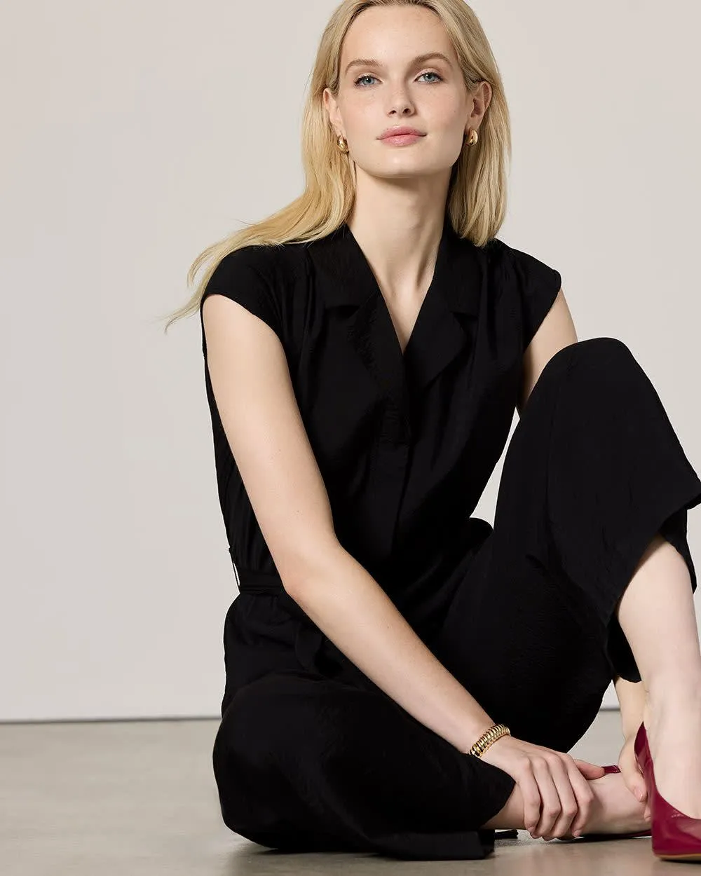 Straight-Leg Extended-Sleeve Jumpsuit sold by Reitmans product image thumbnail 5