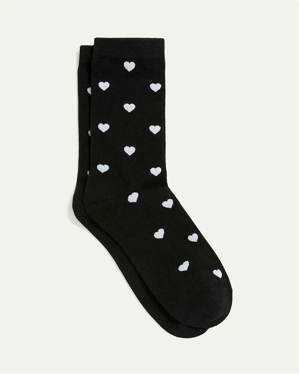 Cotton Crew Socks with Hearts sold by Reitmans