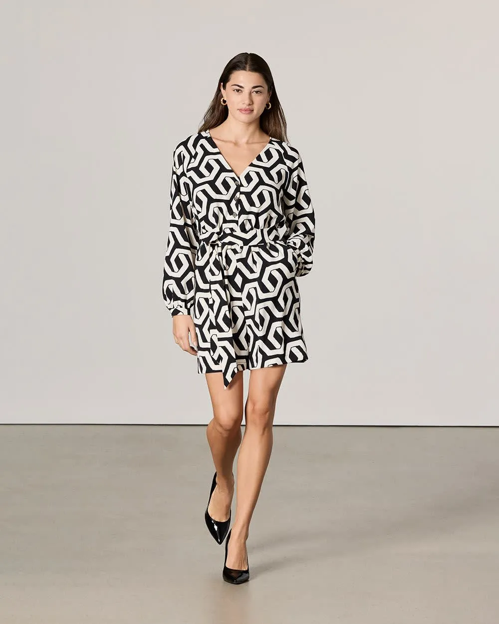 Long-Sleeve Romper with V Neckline sold by Reitmans