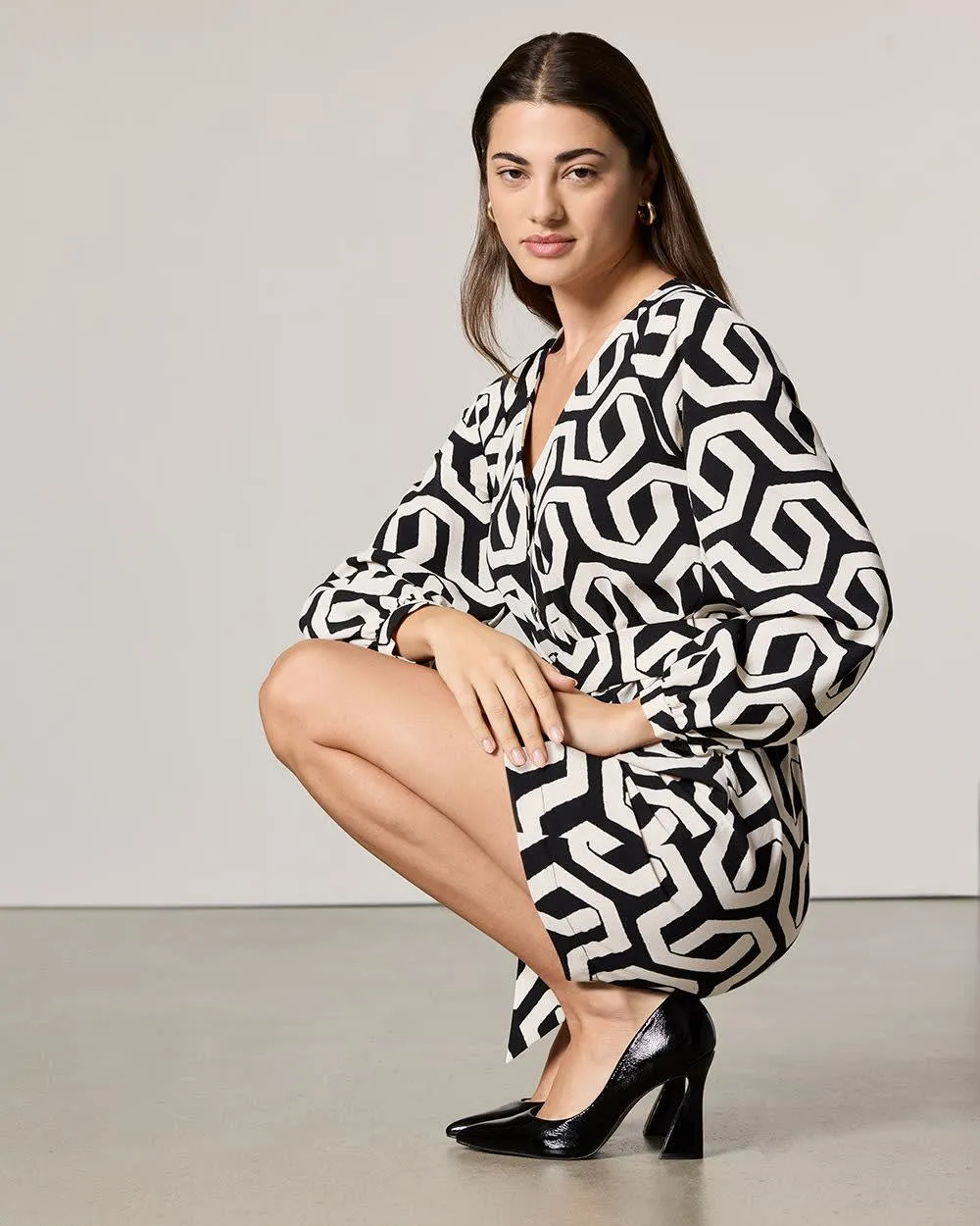 Long-Sleeve Romper with V Neckline sold by Reitmans product image thumbnail 3