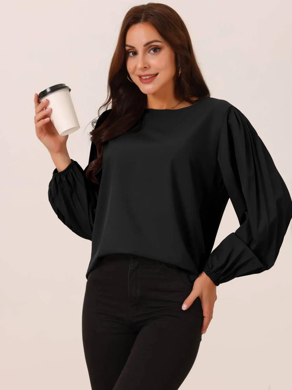 Allegra K - Elegant Pleated Long Sleeve Blouse sold by Reitmans product image thumbnail 2