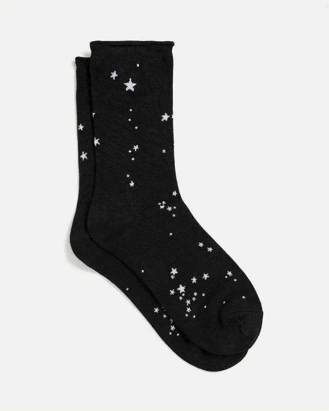 Bamboo Viscose Crew Socks with Stars sold by Reitmans