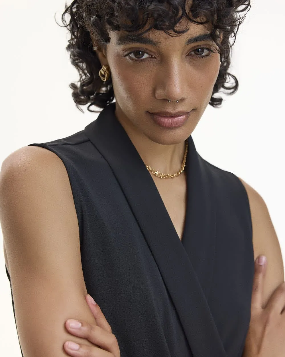 Sleeveless Wrap Dress with Blazer Collar sold by Reitmans product image thumbnail 4