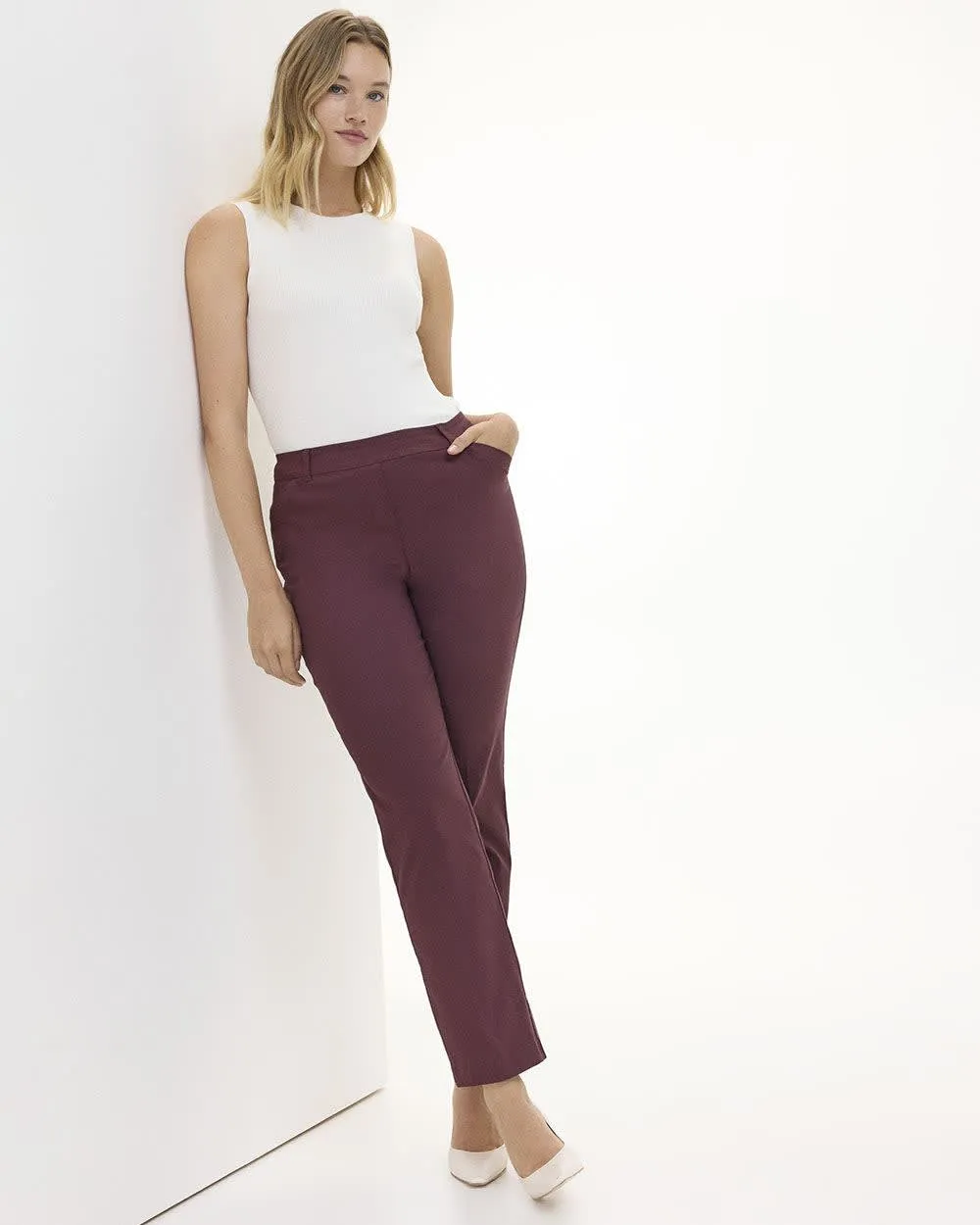 Straight-Leg High-Rise Pants - The Iconic (R) sold by Reitmans product image thumbnail 4