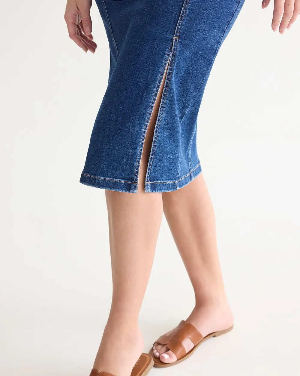 Pull-On Midi Denim Skirt sold by Reitmans product image thumbnail 5