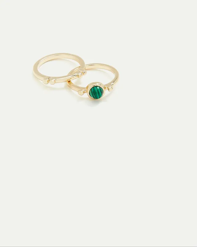 Rings with Malachite - Set of 2 sold by Reitmans