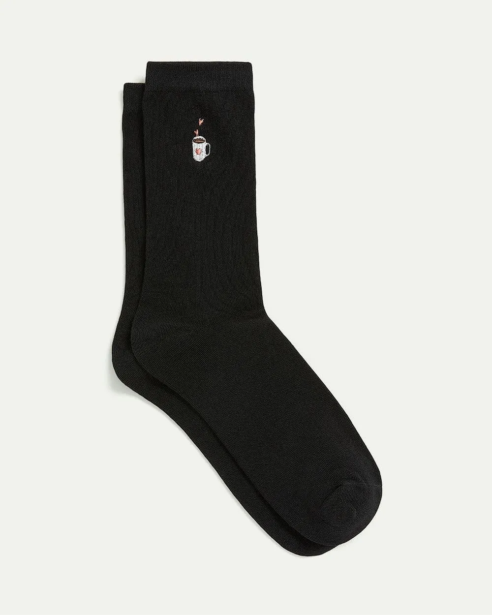 Cotton Crew Socks with Cup of Coffee sold by Reitmans