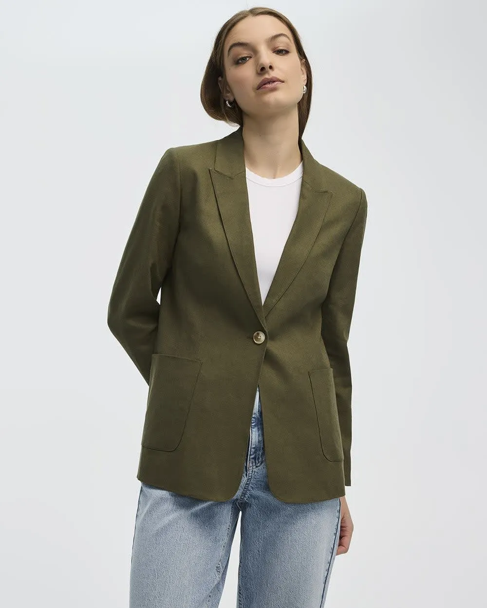 Linen Blend Blazer sold by Reitmans product image thumbnail 4