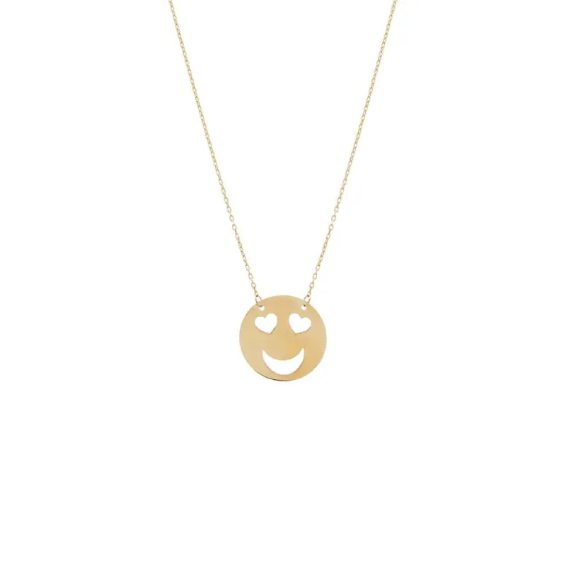 Heart Eye Smiley Cutout Necklace 14K sold by Reitmans