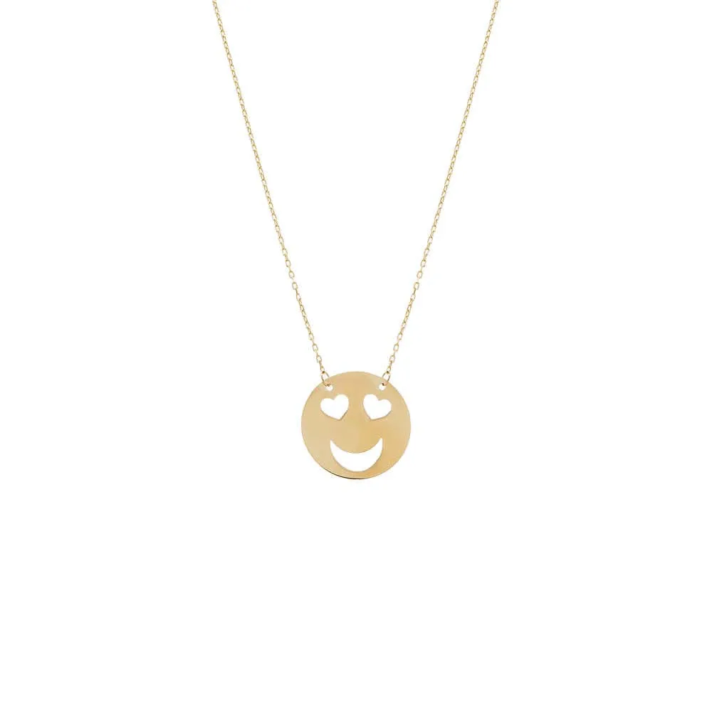Heart Eye Smiley Cutout Necklace 14K sold by Reitmans