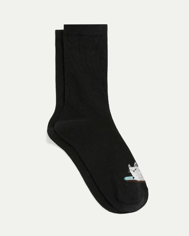 Cotton Crew Socks with Cat on Shelf sold by Reitmans