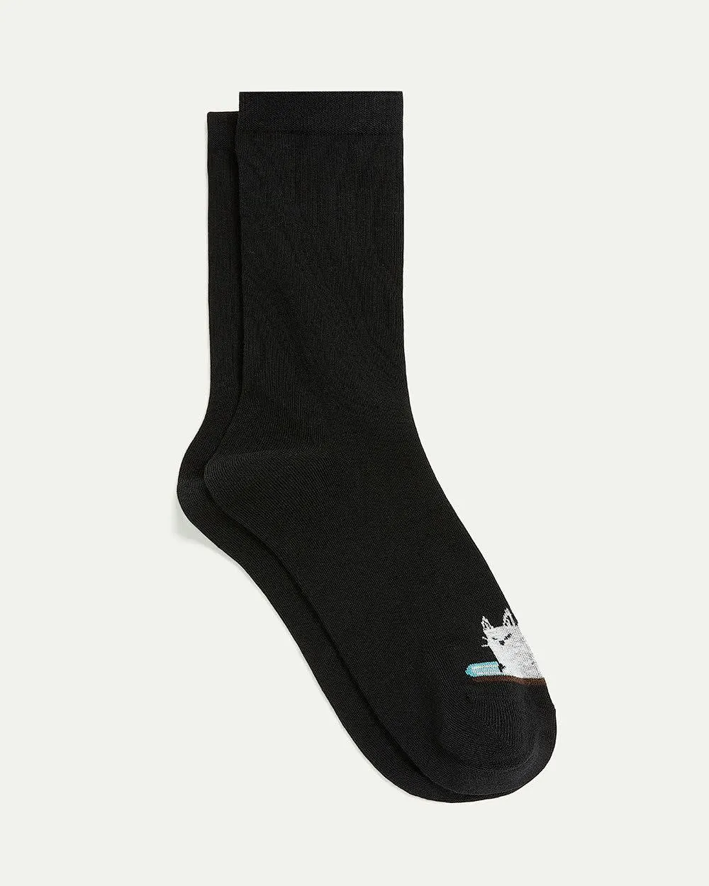 Cotton Crew Socks with Cat on Shelf sold by Reitmans