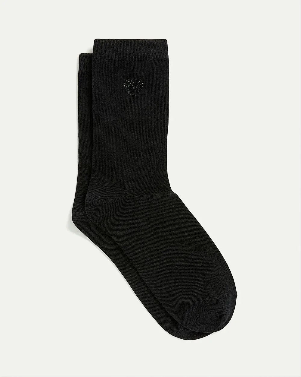 Cotton Crew Socks with Rhinestone Heart sold by Reitmans product image thumbnail 4