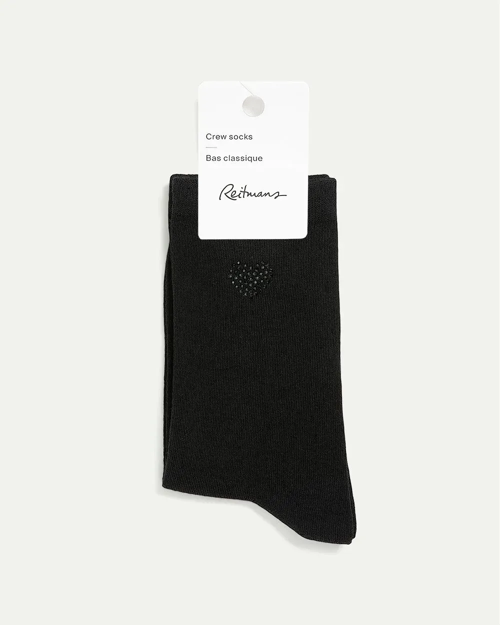 Cotton Crew Socks with Rhinestone Heart sold by Reitmans product image thumbnail 5