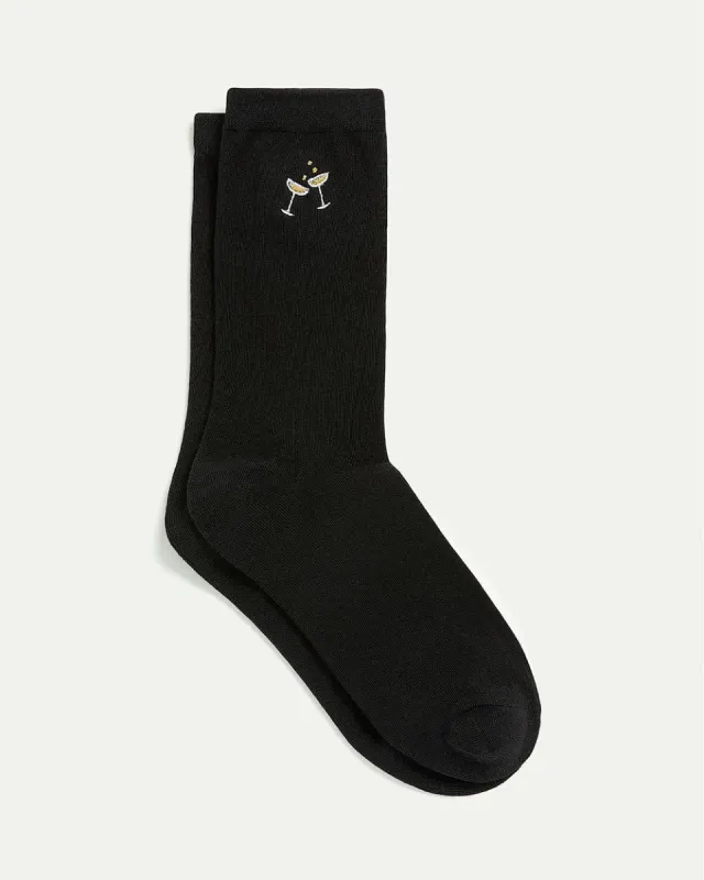 Cotton Crew Socks with Mimosas sold by Reitmans