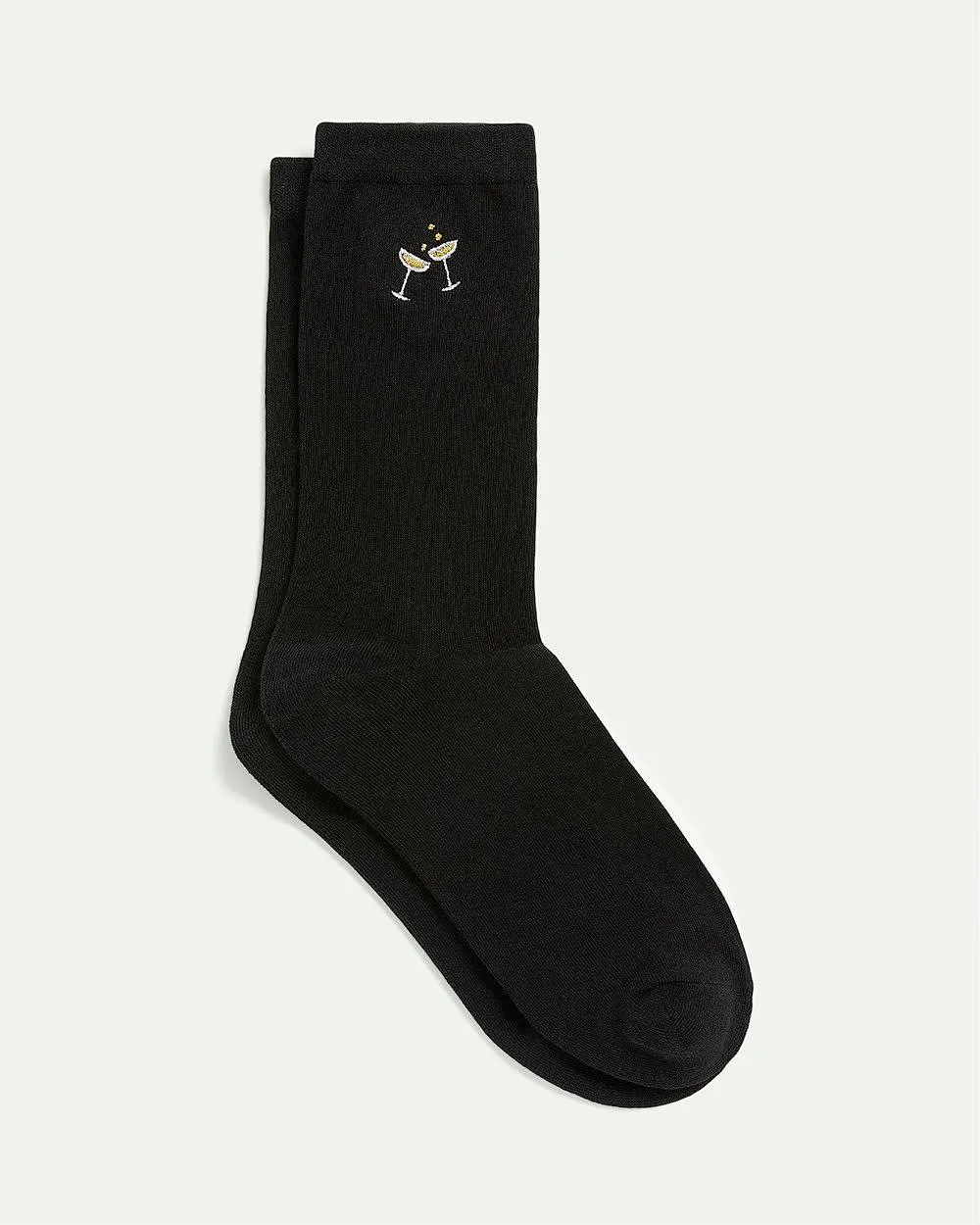 Cotton Crew Socks with Mimosas sold by Reitmans