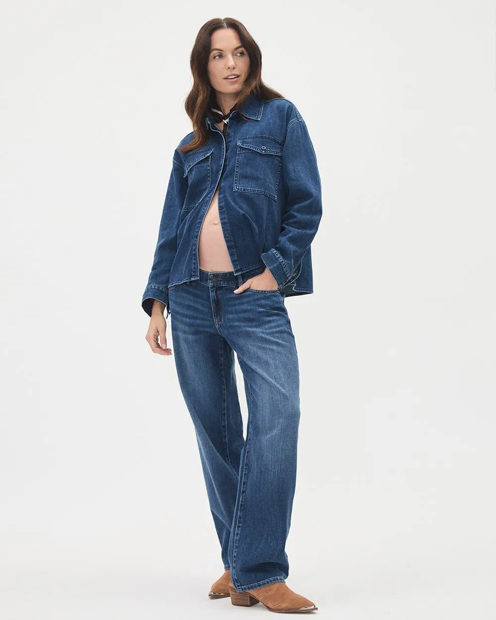 Medium-Wash Tapered-Leg Jeans - Thyme Maternity sold by Reitmans product image thumbnail 2