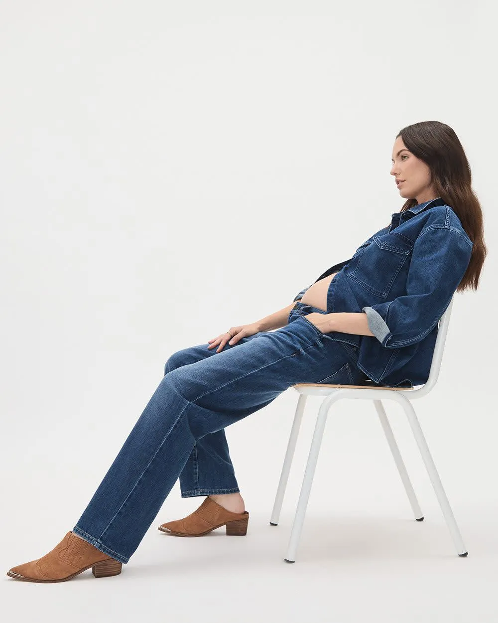 Medium-Wash Tapered-Leg Jeans - Thyme Maternity sold by Reitmans product image thumbnail 4