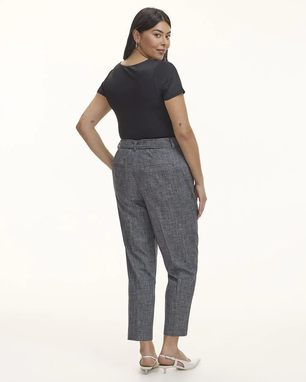Tapered-Leg High-Rise Pant with Sash - Tall sold by Reitmans product image thumbnail 2