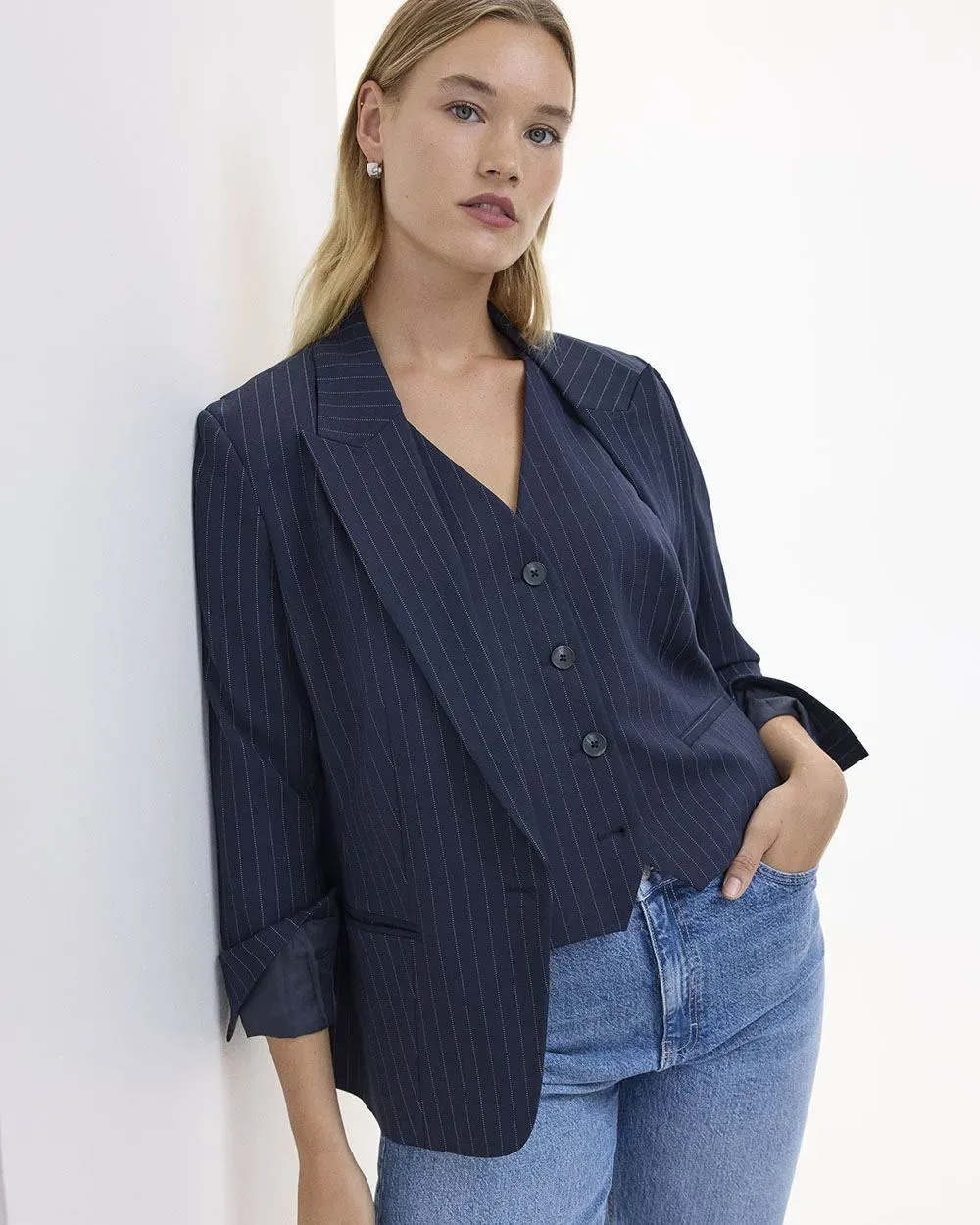 Fitted One-Button Blazer sold by Reitmans product image thumbnail 5