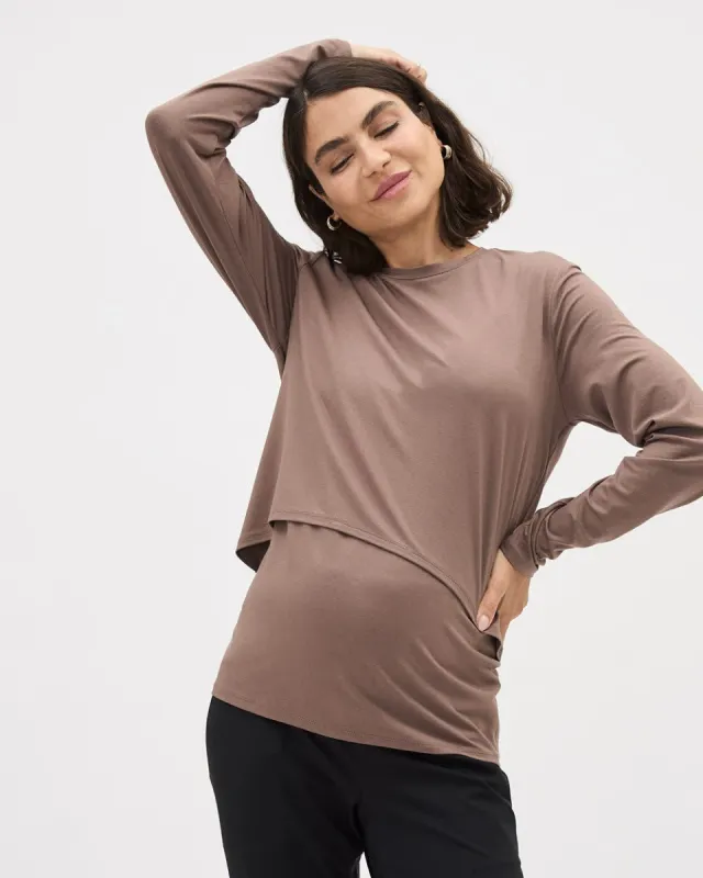 Long-Sleeve Nursing Tee - Thyme Maternity sold by Reitmans