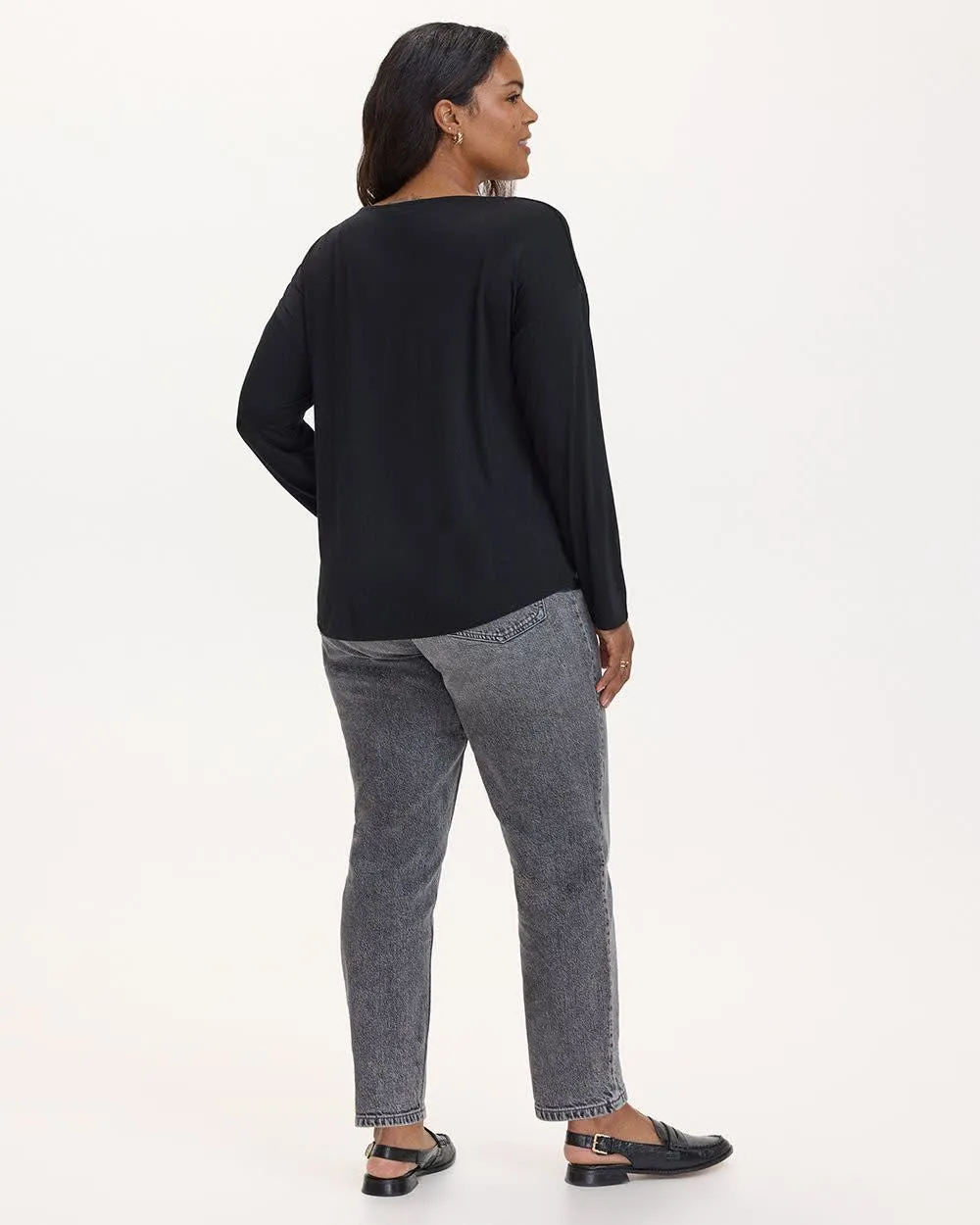 Long-Sleeve Boat-Neck Semi-Fitted Pullover sold by Reitmans product image thumbnail 2