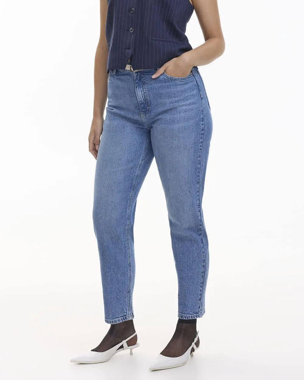 Tapered-Leg High-Rise Jean - The Mom Jeans sold by Reitmans