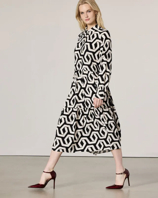 Long-Sleeve Buttoned-Down Shift Dress with Shirt Collar sold by Reitmans