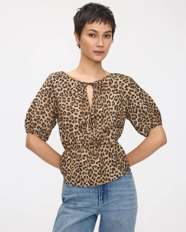 Short-Volume-Sleeve Open-Neck Blouse sold by Reitmans